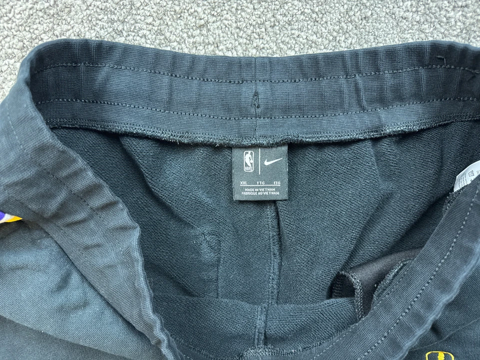 Nike Los Angeles Lakers Sweatpants Mens XXL 2XL Black Yellow Swoosh Logoman - Image 4 of 4