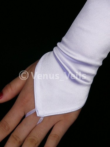 18 Zoll Elfenbein Hochzeit Party fingerlose Satin Handschuhe Gl203i - Bild 2 von 2
