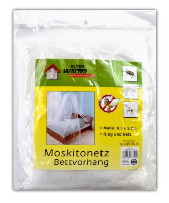 Betthimmel Moskitonetz | Insketen- und Mückenschutz | Reise Fliegennetz weiß
