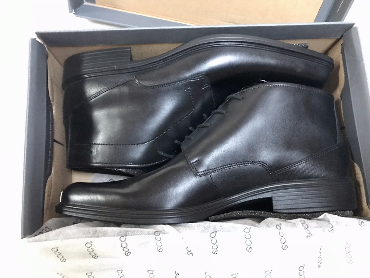 Ecco Men\'s Johannesburg Dress Boots Black Leather Lace Up Ankle Boots EU 45 Ecco Black Leather Lace Up Dress Shoes Mens | Mercari main image 3