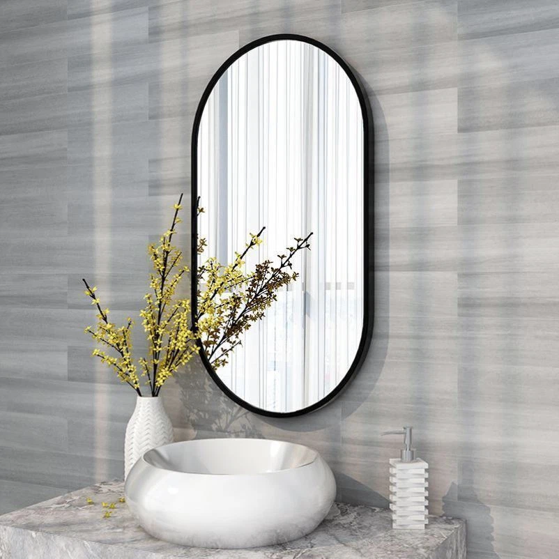 Black Wall Mirror fr Bathroom Decorative Oval Vanity Mirror