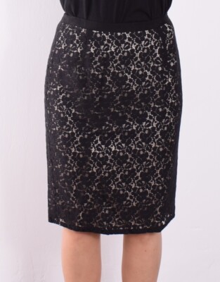 Monsoon Damen Rock Skirt Kleid Gr.40 A-Line-Rock Spitze NEU Schwarz 109490