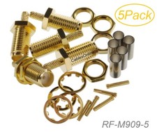 5-Pack SMA Bulkhead female RF Connectors for RG316/RG174/LMR100 Coax wire