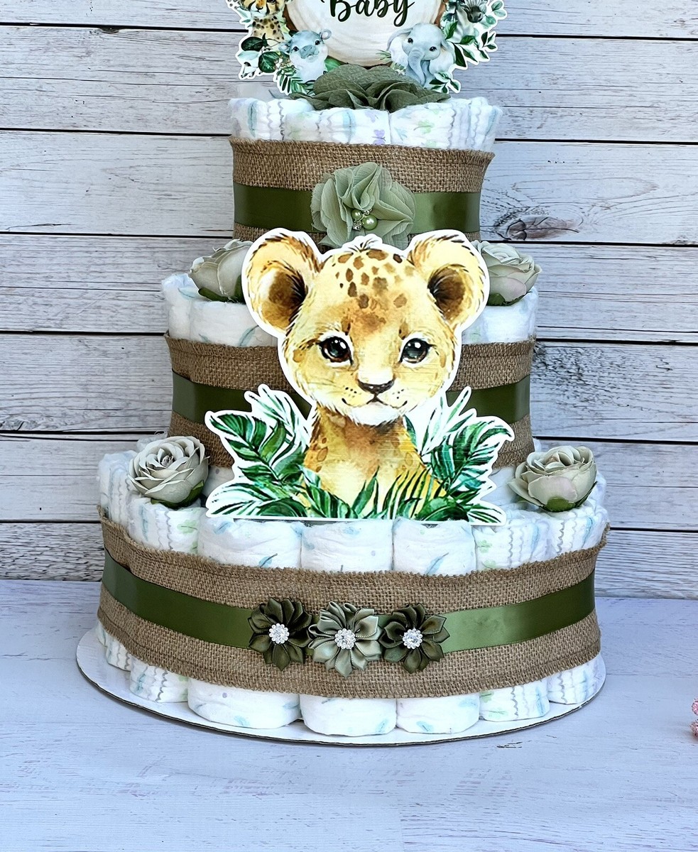 Tier Safari Diaper Cake Baby Shower Boy