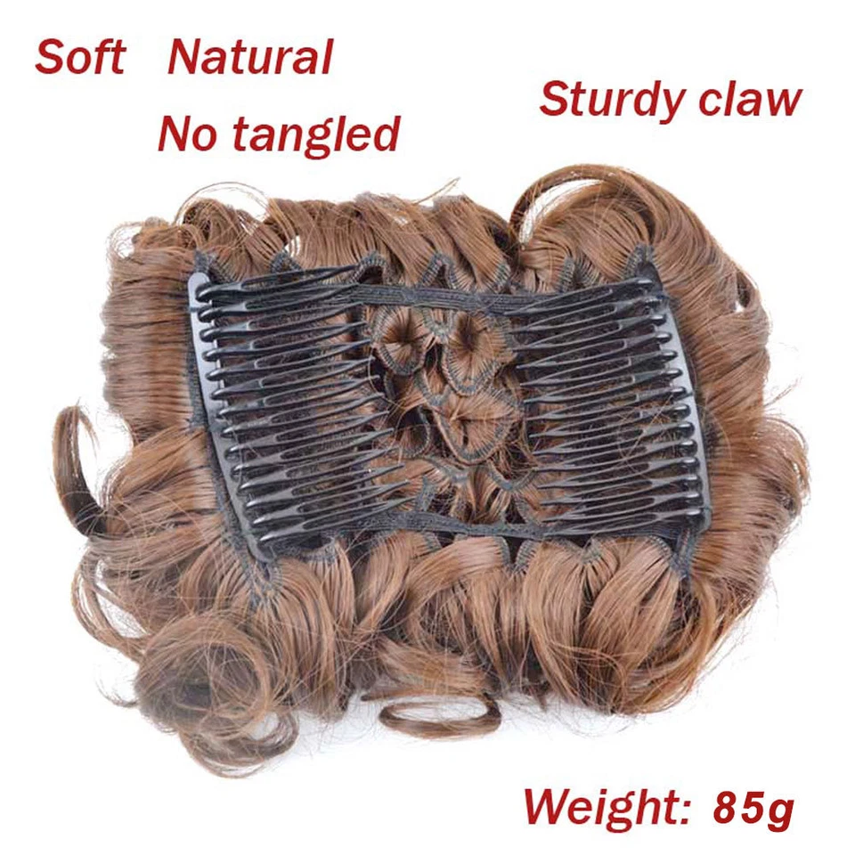 MEGA GRANDE GRUESO Moño Desordenado Moño Updo Clip en Extensiones de Cabello COMO REAL EE. UU. Foto 4 de 4