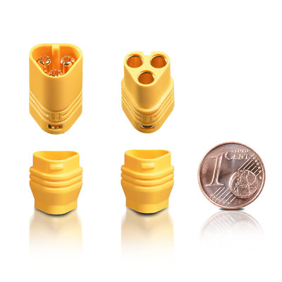 Hochstrom MT60 Stecker & Buchse 3,5 Mm | 1 Paar, Vergoldet | Für ESC & Brushlessmotoren | Bis 60 A Dauerstrom, 100 A Impuls | Kabel Bis 4,0 Mm²