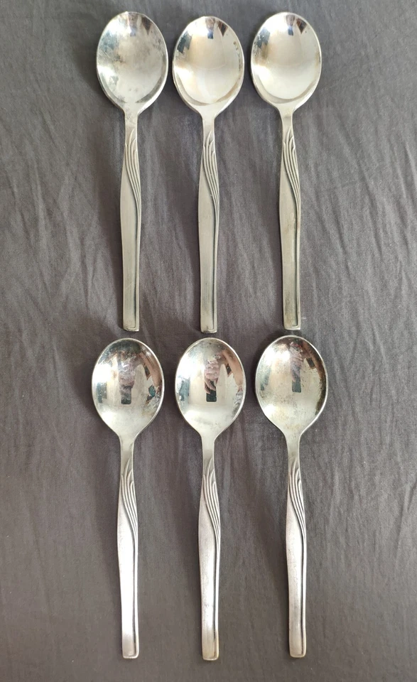 Vintage set of cupronickel Soviet forks, spoons, knife USSR quality mark. - Image 3 of 4