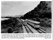 Timken PR Photo Burlington Lines Twin Cities Zephyrs Railway Chicago 7.5" X 9.5"