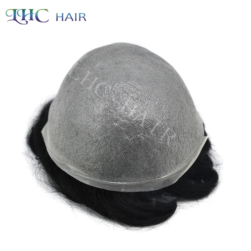 Sistema PU de substituição de cabelo masculino pele ultra fina invisível toupee - Imagem 4 de 4