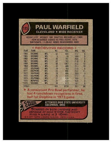 1977 TOPPS FOOTBALL #1-300 YOU PICK SEE PHOTOS OF EVERY CARD STARS *NEW LISTING* - Picture 265 of 433