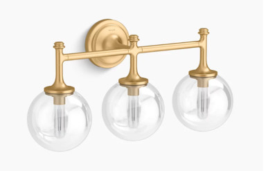 Kohler Lighting Bellera 3-Light Vanity Sconce Light 22'' Wide MISSING GLASS New
