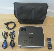 InFocus IN2102 DLP Projector w Power Cord + Remote + Carry Bag - TESTED WORKS