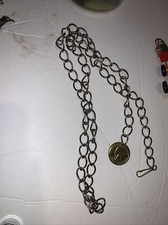 vintage chain belt w gold tone coin charm 36" Long