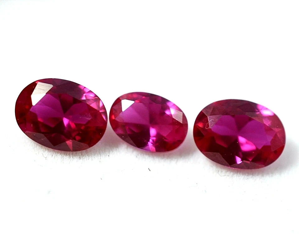Lot Of 3.80 Natural Red Ruby For Jewelry Oval Shape ( 7 x 6 ) Treated Gems  - Image 2 of 4