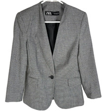 ZARA Tailored Houndstooth Blazer Size 2 Womens Office Carer Travel