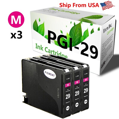 (3PacK,Magenta) PGI-29 PGI29 Ink Cartridge for PIXMA Pro1S Pro1 Printer