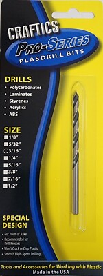 Craftics 3/16'' Professional Series Drill Bit for Plastics