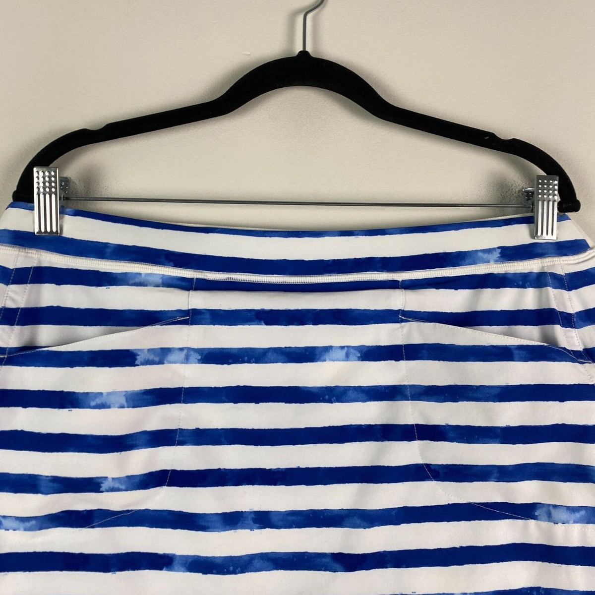トップス Reee Ralph Lauren RLX Golf Tennis Skort Blue White Striped Pockets Size
