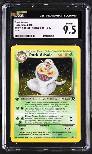 Dark Arbok (1st Edition) graded CGC 9.5 for sale on eBay