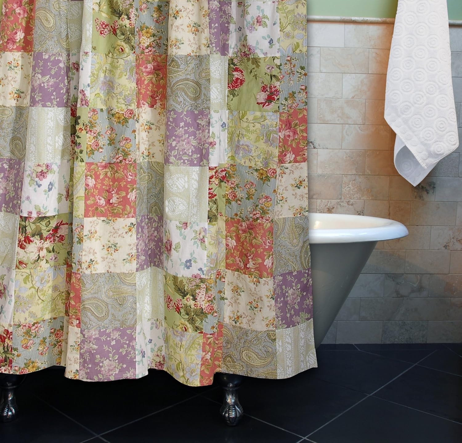 Greenland Home Blooming Prairie Authentic Patchwork Curtain 
