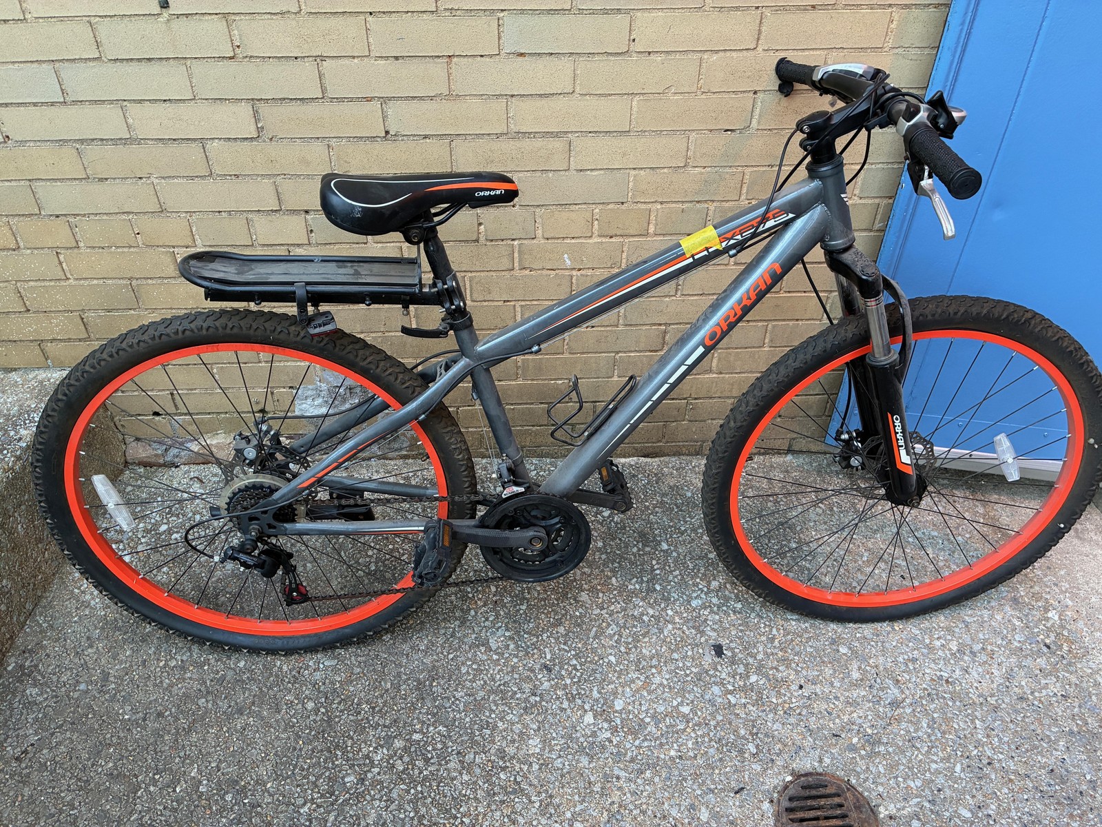 Orkan Mountain Bike Mens Gray 21 Speed Front Suspension V Br