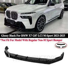 For BMW X7 G07 LCI M-Sport 2023-25 R Style Gloss Black Front Bumper Lip Splitter