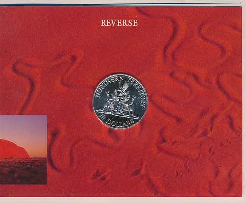 Australia: 1992 $10 Northern Territory Silver in RAM Pkg, SCARCE, Coat of Arms