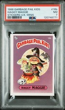 1986 GARBAGE PAIL KIDS STICKERS-U.K. MINIS #16B HAGGY MAGGIE PSA 7