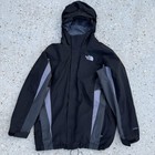 The North Face Jacket Youth Large Black HyVent Hooded Shell Full Zip Outdoor