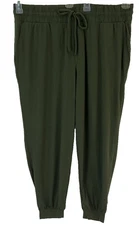 AnyBody Cozy Knit Jogger Pants Green  Sz Large Stretch  Pull On Women CB50R