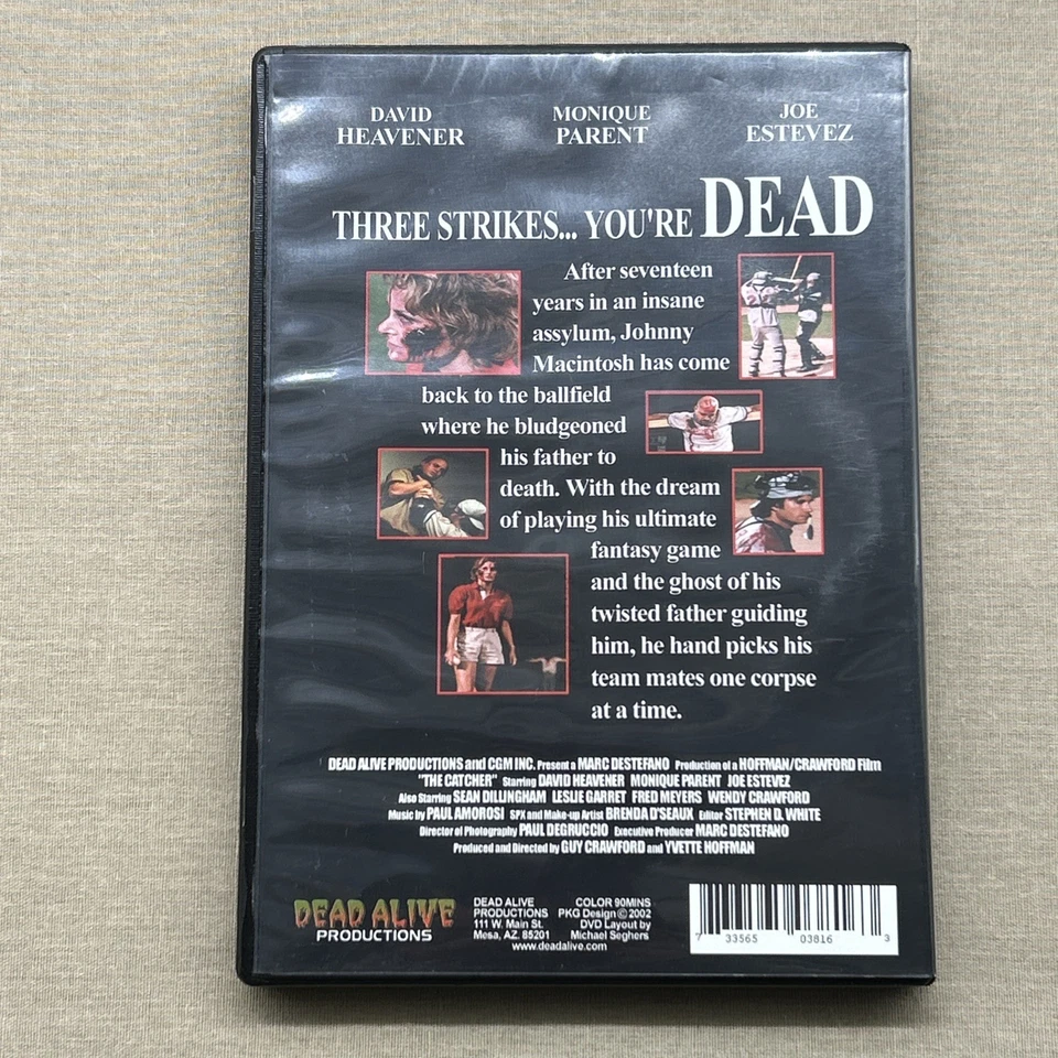 Catcher (DVD 1998) Baseball Slasher Horror David Heavener Monique Parent Estevez - Image 2 of 4