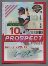 2024 Panini Prospect Edition Baseball Holo Ticket AUTO Red #118 Chris Cortez/199