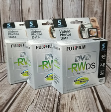 NEW FujiFilm DVD-RWDS Rewritable Camcorder Mini Discs 3 Packs of 5 each 15 Discs