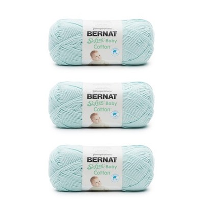Bernat Softee Baby Cotton Yarn 3 Pack Aqua Mist 100 Acrylic Soft For Knitting
