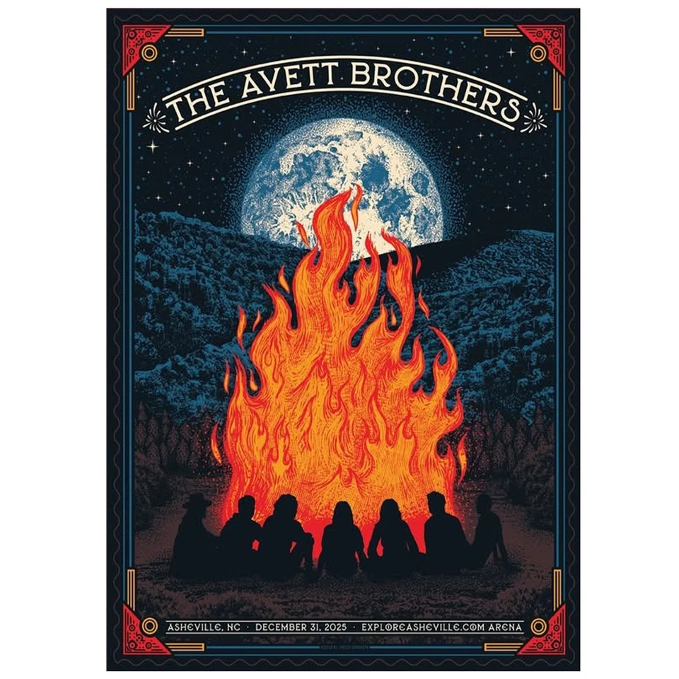 New ListingThe Avett Brothers Asheville NC December 31 2025 Concert Poster