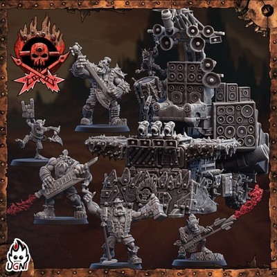 Fantasy Football Miniatures - Support Staff - Mad Max Orcs Rock Band - UGNI