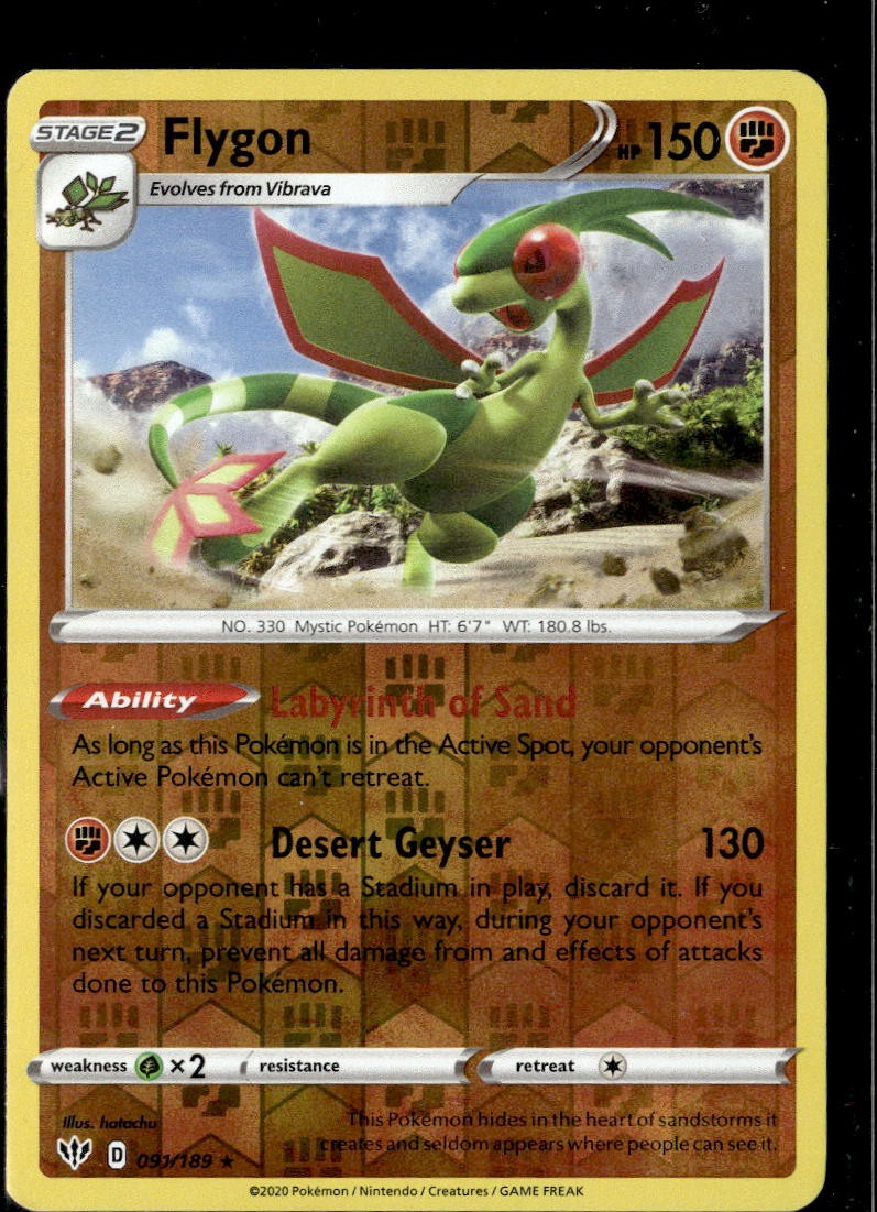 Pokemon Flygon 99/189 Darkness Ablaze Rare Reverse Non Holo