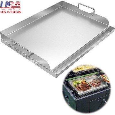 Stainless Steel Griddle Flat Top Plate BBQ Grill Outdoor Cooking Camping New