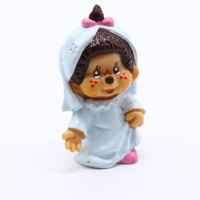 Vintage 1970s Bully Monchhichi Bride PVC Figure 2'' Germany Sekiguchi Rare