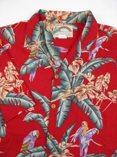 Mens Large Paradise Found Jungle Bird Shirt parrot hawaiian Magnum PI Sellek VTG