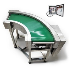 11.8"W Turning Belt Conveyor 90 Degree Running Conveyor System 3-15m/min 400W