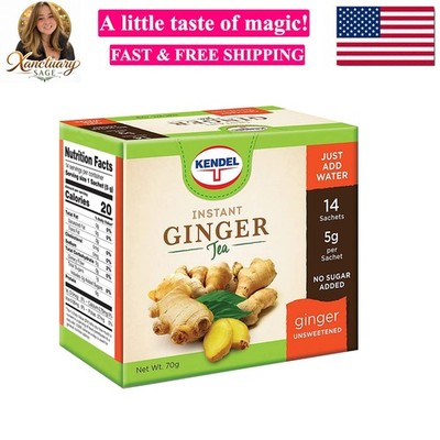 Instant Ginger Tea   Unsweetened Real Ginger Powder Drink   Caffeine Free Dig...