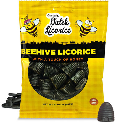Beehive Dutch Licorice Drops - 5.2Oz Bag - Sweet Honey Black Licorice Candy - Du