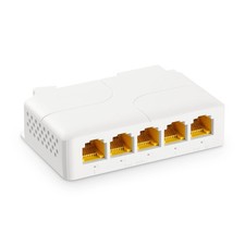 5 Port Gigabit PoE Extender, 1 in 4 Out PoE Repeater, 90W, 1000Mbps, Din Rail