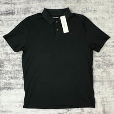 NWT Calvin Klein Men's Polo Shirt Small Black Stretch Ribbed CK MSRP 69.00