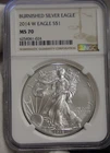 2014 W US Silver Eagle $1 Burnished NGC MS70