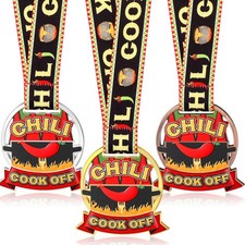 3 Pcs Chili Cook Off Award Trophies Medals Prizes 1st 2nd 3rd Prizes Set of 3...