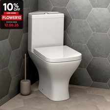 Bathroom Corner Toilet Close Coupled Space Saving WC Pan Soft Close Seat Cistern