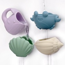Tidal Tribe Waterfall Bath Toy Set - Mold Free Food Grade Silicone Bathtub Po...