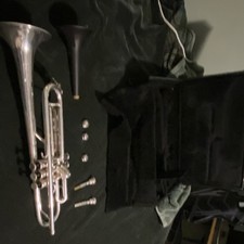 Conn Standard Trumpet Silver Finish Silver Bell 3 Piston Valves Used